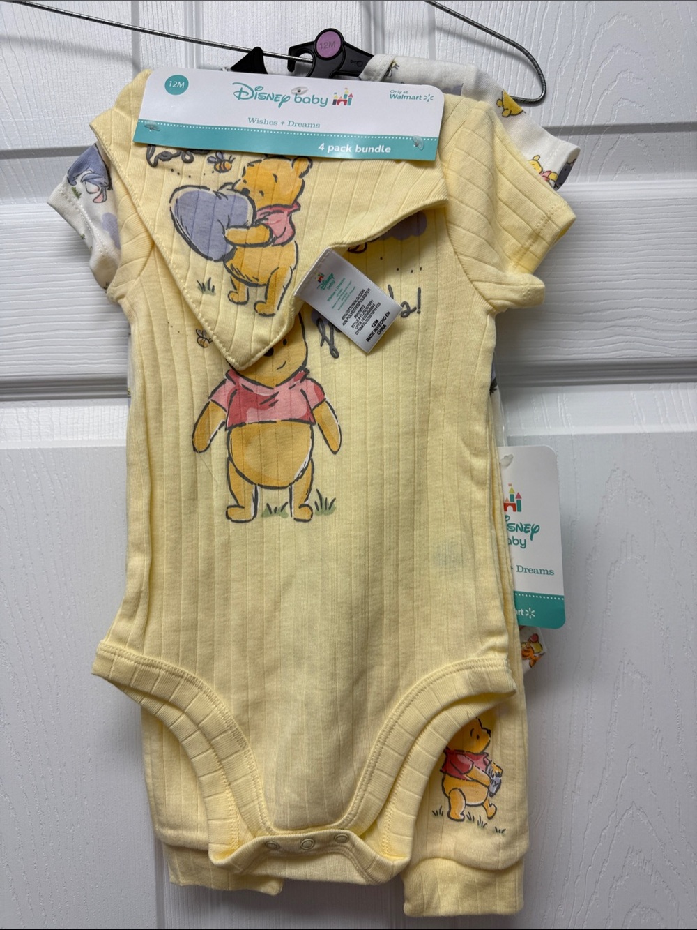 Disney Yellow Winnie the Pooh Baby 4-Pack Bundle